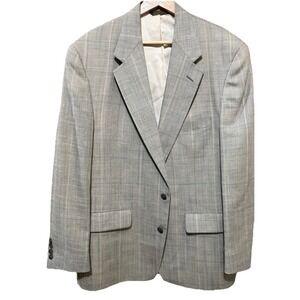 Palm Beach Vintage‎ Sport Coat 44R Mens Green Check Tweed Blazer Preppy 70's EUC